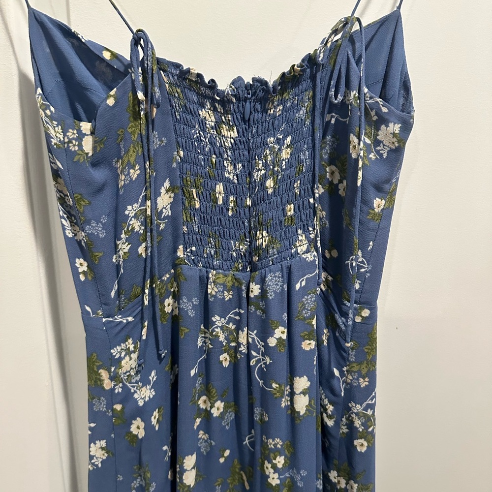 Reformation Blue Floral Spaghetti Strap Dress - Picture 6 of 7